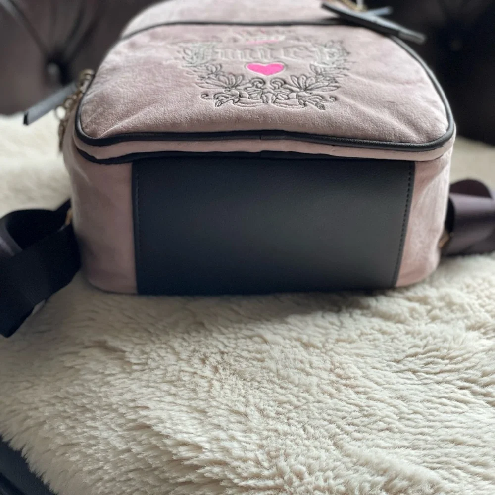 NWT Juicy Couture Mini Backpack New Blush and Chocolate Velvety - Picture 3 of 5